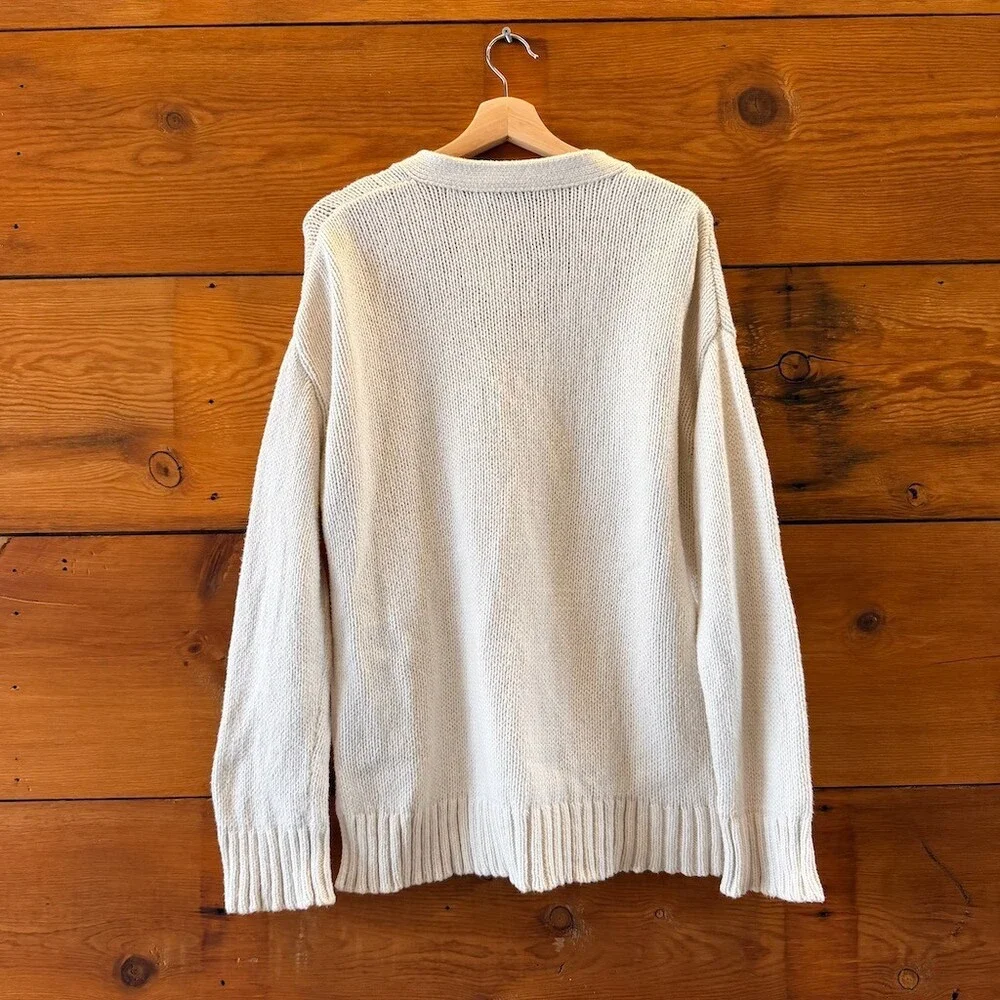 Jenni Kayne White Cotton Knit Button Front Cardigan Sweater - Size L - 0815CJ - Picture 4 of 4